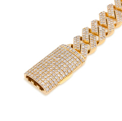 10MM 10k Yellow Gold 33.1g 6.18CTW Natural Diamond Prong Set Cuban Mens Bracelet
