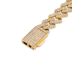 7MM 10k Yellow Gold 21.9g 3.45CT Round/Baguette Diamond Butterfly Cuban Bracelet