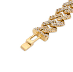 7MM 10k Yellow Gold 21.9g 3.45CT Round/Baguette Diamond Butterfly Cuban Bracelet