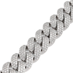 14MM 10k White Gold 100g 10.31CTW Natural Diamond Cuban Link Mens Bracelet 8Inch