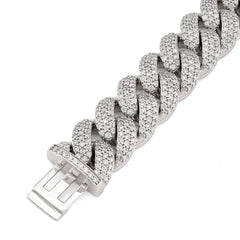 14MM 10k White Gold 100g 10.31CTW Natural Diamond Cuban Link Mens Bracelet 8Inch