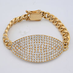 10MM 10k Yellow Gold 70.3g 10.25CTW Natural Diamond ID Plate Cuban Mens Bracelet