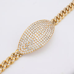 10MM 10k Yellow Gold 70.3g 10.25CTW Natural Diamond ID Plate Cuban Mens Bracelet
