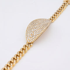 10MM 10k Yellow Gold 70.3g 10.25CTW Natural Diamond ID Plate Cuban Mens Bracelet