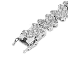 9MM 925 Sterling Silver 17.2g 5CTW Natural Diamond Butterfly Link Women Bracelet