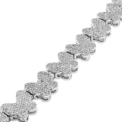 9MM 925 Sterling Silver 17.2g 5CTW Natural Diamond Butterfly Link Women Bracelet