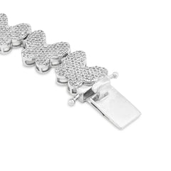 9MM 925 Sterling Silver 17.2g 5CTW Natural Diamond Butterfly Link Women Bracelet