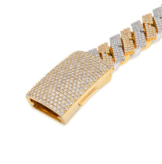 16MM 10k Yellow/White Gold 172.5g 18CTW Natural Diamond Snake Cuban Bracelet 8In