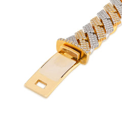 16MM 10k Yellow/White Gold 172.5g 18CTW Natural Diamond Snake Cuban Bracelet 8In