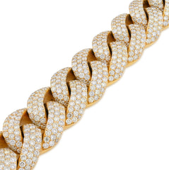 15MM 10k Yellow Gold 131.2g 22CTW Natural Diamond 8.25In Cuban Link Men Bracelet