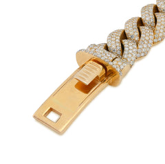 15MM 10k Yellow Gold 131.2g 22CTW Natural Diamond 8.25In Cuban Link Men Bracelet