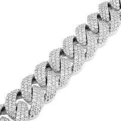 ICED 12MM 10k White Gold 65.6gms 8.4CTW Natural Diamond Cuban Link Mens Bracelet