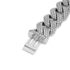 ICED 12MM 10k White Gold 65.6gms 8.4CTW Natural Diamond Cuban Link Mens Bracelet