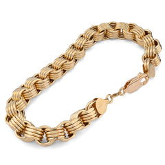 8.5MM 10k Yellow Gold Byzantine Link Mens 9 Inches Bracelet 15.1grams