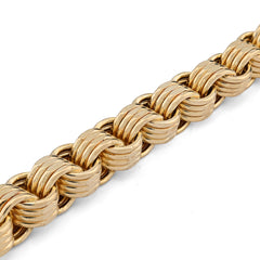 8.5MM 10k Yellow Gold Byzantine Link Mens 9 Inches Bracelet 15.1grams