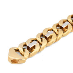 14MM 10k Yellow Gold 2 Tone Cuban Link Mens 8.5" Bracelet 38gms