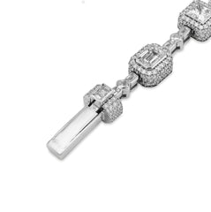 10k White Gold 22.01CTW Oval/Emerald/Princess/Tear Drop Solitaire Diamond 41.5gms Bracelet