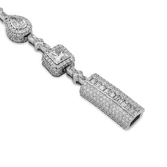 10k White Gold 22.01CTW Oval/Emerald/Princess/Tear Drop Solitaire Diamond 41.5gms Bracelet