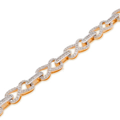10k Yellow Gold 1.35CTW Infinity Link Natural Diamond Womens 7" Bracelet 6.5gms