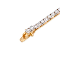 14k Yellow Gold 5.60CTW Round Lab Diamond 8 Pointer Womens 8" Tennis Bracelet 9.6g