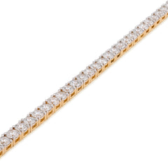 14k Yellow Gold 5.60CTW Round Lab Diamond 8 Pointer Womens 8" Tennis Bracelet 9.6g