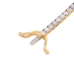 14k Yellow Gold 5.60CTW Round Lab Diamond 8 Pointer Womens 8" Tennis Bracelet 9.6g