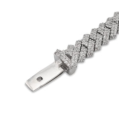 6.5MM 925 Natural Diamond 3CTW Snake Cuban Mens 7.5" Bracelet 19.8gm
