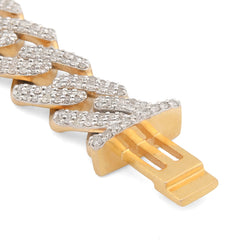 10MM 10k Yellow Gold 4.29CTW Natural Diamond Cuban Link Mens Bracelet 8" 33.7gm