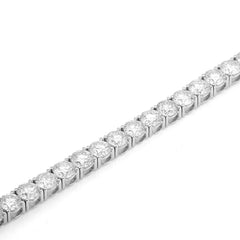 4.5MM 10k White Gold 15.29CTW 35 Pointer Round Lab Diamond Womens Tennis 8" Bracelet 17.6gm