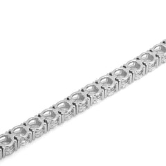 4.5MM 10k White Gold 15.29CTW 35 Pointer Round Lab Diamond Womens Tennis 8" Bracelet 17.6gm