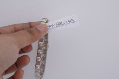 6.5MM 14k White Gold Fluted Gold Solitare Lab Diamond 7CTW Men Women 7" Tennis Bracelet 15.4gm