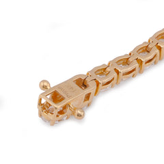 3MM 14k Yellow Gold 6.22CTW Oval Solitaire Tennis Men Women Lab Diamond 7" Bracelet 8.3gm