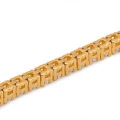 2.8MM 925 SS Yellow 4.30 CTW 7 Pointer Lab Diamond Tennis Bracelet 7" 10gm