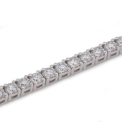 2.2MM 14k White Gold 2.81CTW Lab Diamond 4 Pointer Tennis Bracelet 7" 7.8gm