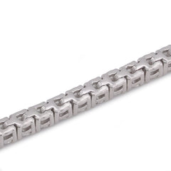 2.2MM 14k White Gold 2.81CTW Lab Diamond 4 Pointer Tennis Bracelet 7" 7.8gm