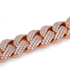 10k Rose Gold 12MM 9.64CTW Natural Diamond Cuban Link 8" Mens Bracelet 65.8gm