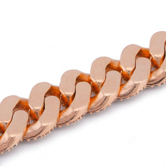 10k Rose Gold 12MM 9.64CTW Natural Diamond Cuban Link 8" Mens Bracelet 65.8gm