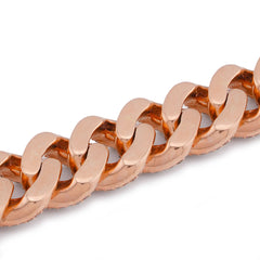 10k Rose Gold 5.73CTW Natural Diamond Centre Baguette Cuban Link Mens 10MM Bracelet 8" 42.1gm