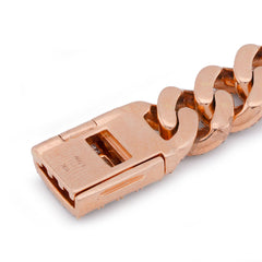 10k Rose Gold 5.73CTW Natural Diamond Centre Baguette Cuban Link Mens 10MM Bracelet 8" 42.1gm