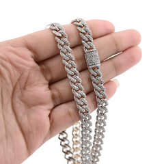 10k White Gold 13CTW Natural Diamond Cuban Chain 8MM Mens 22" Necklace 60gm