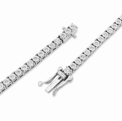 2.8MM 10k Rose/White Gold 38.5g 4CTW Natural Diamond Tennis w/ Cross Chain 22In