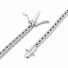 2.8MM 10k Rose/White Gold 38.5g 4CTW Natural Diamond Tennis w/ Cross Chain 22In