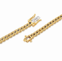 4MM 10k Yellow Gold 3.02CTW Natural Diamond Tennis Chain 33.9gm 20 Inch Necklace