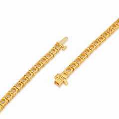 3.5MM 10k Yellow Gold 25.8CTW Lab Diamond Tennis Chain 35.1gm 22 Inches Necklace