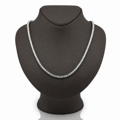 4MM 10k White Gold 29.32CTW Lab Diamond Tennis Chain 31.5gms 22 Inches Necklace