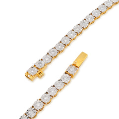 5.5MM 10k Yellow Gold 4.94CTW Natural Diamond Tennis Chain 28.6g 22Inch Necklace