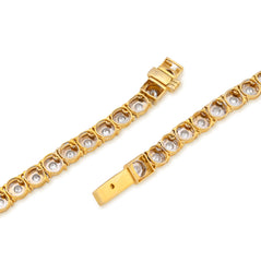5.5MM 10k Yellow Gold 4.94CTW Natural Diamond Tennis Chain 28.6g 22Inch Necklace