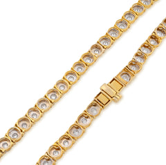 5.5MM 10k Yellow Gold 4.94CTW Natural Diamond Tennis Chain 28.6g 22Inch Necklace