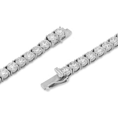 5MM 10k White Gold 55CTW Lab Grown Diamond Tennis Chain 52.5g 22 Inches Necklace