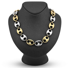 8MM 10k Yellow Gold Byzantine Link Chain Mens 24" Necklace 55.2gms